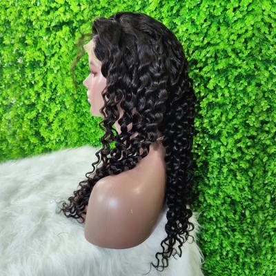 China Deep Wave Mink Brazilian Human Hair Wig Deep Wave 13x4 Lace Front Wigs 100% Raw Cuticle Aligned Hair Wigs For Black Women Natural Color for sale