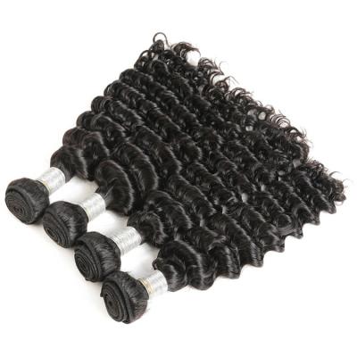 China 10A Wholesale Brazilian Raw Deep Wave Human Hair Curly Wave Natural Weave Hair Products For Black Women No Tangle No Shedding for sale