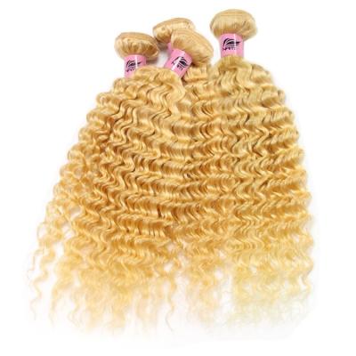 China Deep Wave Mink Brazilian Human Hair Weave Bundle Deep Wave Blonde 613 Remy Human Hair Extension For Colored Women for sale