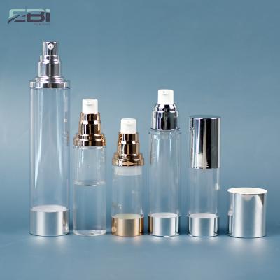 China Custom Rose Gold Lotion Pump Airless Bottle Sliver Skin Care Cosmetic Bottles 15ml 30ml 50ml 100ml 120ml Serum for sale