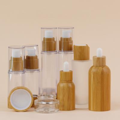 China Free Sample New Design Empty Bamboo Packaging Cosmetic Packaging Cosmetic Bottle for sale