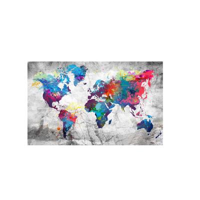 China New 1 Panel Classic/Postmodern Large HD Printed Canvas Painting World Map Decoration Home Wall Art Pictures For Living Room for sale