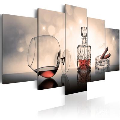 China New 5 Piece Classic/Postmodern/Cigarette Whiskey Picture Canvas Art Print Oil Painting Wall Set Pictures For Living Room for sale