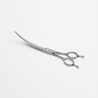 China Viable New Styles Extreme Curved Dog Grooming Scissors Pet Scissors 45 Degree 7.5 Inch Super Curved Shear for sale