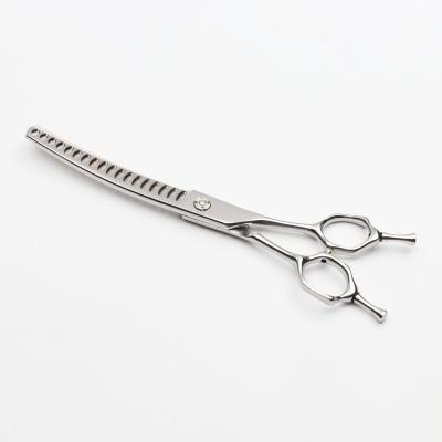 China China Factory New Design Viable 7.0 Inch Chunker Stainless Steel Curved Scissors For Pet Grooming for sale