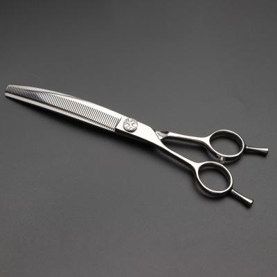 China 7.25 Inch 66 Tooth Durable Japan 440C Stainless Steel High Quality Cutting Shears Curved Left Hand Thinning Scissors for sale