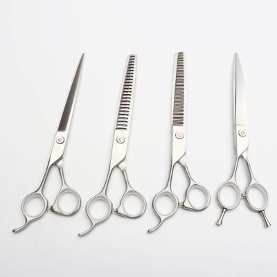 China Japan Pet Cat Dog Steel Dull Left Handed Grooming Scissors Sustainable Pet Grooming Tool 7 Inches Set 4 Pieces for sale