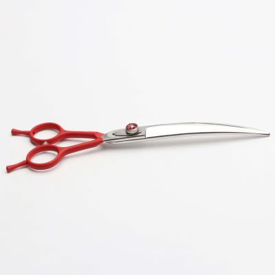 China Viable Dog Grooming and Show Equipment for Sale 8 Inch 440 Pet Grooming Steel Pet Scissors Curved Scissors for sale