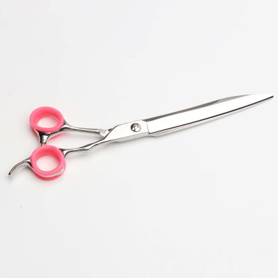 China New Design Viable 8 Inch Pet Grooming Scissors Rose Ring Stainless Steel Straight Shear Dog for sale