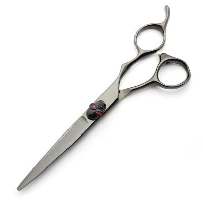 China Viable Black Titanium Coated Professional Barber Hair Cutting Scissors Straight Shear for sale