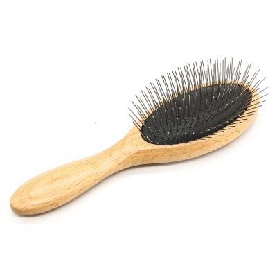 China Viable Lightweight Colorful Bamboo Brushes Large Long Pin Slicker Pet Brushes Professional Pet Grooming for sale