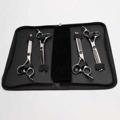 China High Quantity Beauty Hair Scissors Durable Portable Stylish Tool Box Leather Bag For Hold 4 Pieces Scissors for sale