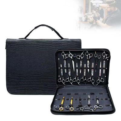 China Viable High Quantity Portable Beauty Hair Scissors Leather Case Grooming Scissors Show Handbag Grip 24 Pieces Scissors for sale