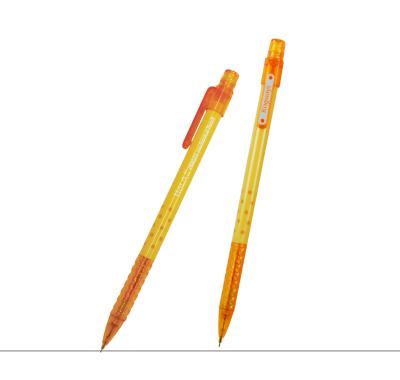 China Fancy Large Mechanical Pencil Cheap Custom Orange Plastic Mechanical Pencil 0.5mm 0.7mm Printing Area Plastic Pencil for sale