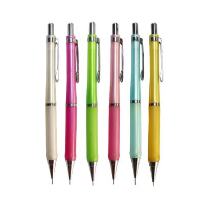 China Custom yellow plastic office&school 0.5mm mechanical pencil 0.7mm with soft eraser TPR handle clutch pencil for sale