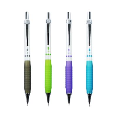 China Custom Plastic 0.5mm 0.7mm 0.9mm Plastic Mechanical Pencil With Eraser With Big Soft Grip Clutch Pencil for sale