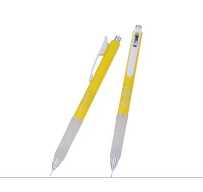 China Custom 0.5mm 0.7mm Plastic Yellow Plastic Mechanical Pencil With Tip Function Soft Grip Hidden Mechanical Pencil for sale