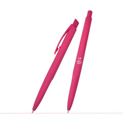 China Office & School Office Pen pink color plastic ballpen ABS 0.5mm 0.7mm than 1.0mm with elegant shape with rubber coating plastic ballpen ABS for sale