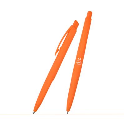 China Office & School Office Pen orange color plastic ballpen ABS 0.5mm 0.7mm than 1.0mm with elegant shape with rubber coating plastic ballpen ABS for sale