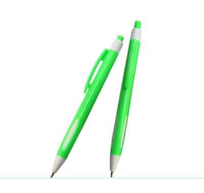 China Office & School Office Pen green color plastic ballpen ABS 0.5mm 0.7mm 1.0mm with elegant shape super smooth writing plastic ballpen ABS for sale