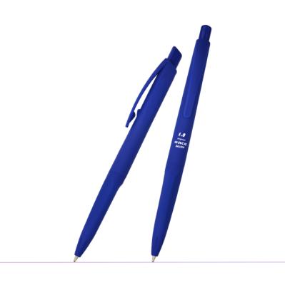 China Office & School Office Pen blue color plastic ballpen ABS 0.5mm 0.7mm than 1.0mm with elegant shape with rubber coating plastic ballpen ABS for sale