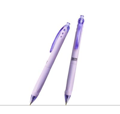 China Normal custom purple color Gelpen 0.5mm 0.7mm 1.0mm with fast colorful toner gel ink with soft handle gelpen for sale