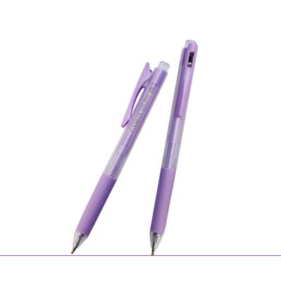 China Normal custom purple gelpen 0.5mm 0.7mm 1.0mm with fast colorful toner gel ink with soft silicone gelpen handle for sale