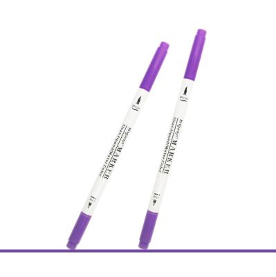 China Custom Dual Color Purple Marker Fluorescent Brush and Fine Tip with Water Color Custom Dual Tips Marker BM9506 for sale