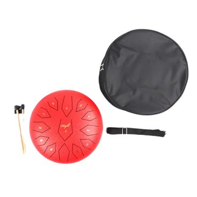 China Steel 12 Inch 11 Notes Percussion Instrument Size Steel Tongue Drum With Accessory for sale