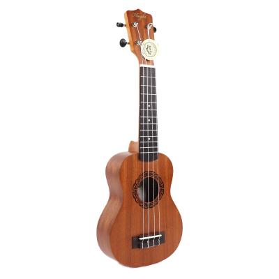 China Sapele Manufacturers Laminated Wood Wholesale Laminated Sapele 4 String Soprano Ukulele for sale