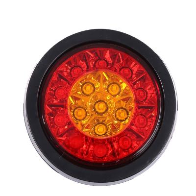 China Led Truck Tail Light 16leds Red Brake Amber Turn Signal Led Tailgate Light Bar Strip Discriminate Against Round Led Tail Car Light Universal Universal for sale