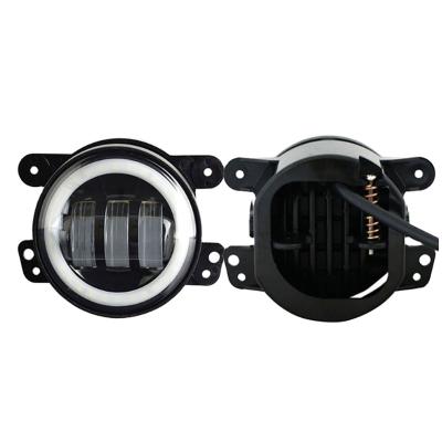 China Automotive Led Headlight 4inch 30W Led Turn Signal Front Bumper Jeeps Wranglers Dodge Chrys Angel EyeHalo Ring Driving Lamp Fog Light for sale