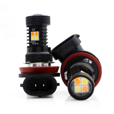 China Fog light bulb 3030 amber white color 16smd car led drl daytime running light h4 9005 h8 h3 led fog / driving light bulb led for sale