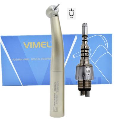 China Metal Vimel Dental High Speed ​​LED Fiber Optic Handpiece with 6 Hole Quick Coupler Hand Drill Dentists Chair Equipment for sale