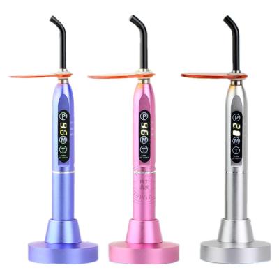 China For OEM Commercial Dental Treatment Lightweight Aluminum Colorful Cordless 1500mW/cm2 Tooth Whitening Resin Solidify Lamp Dentistry Tools for sale