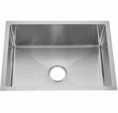 China Without Faucet Rectangular Shape Under Mount Single Bowl Handmade Stainless Steel Kitchen Sink for sale