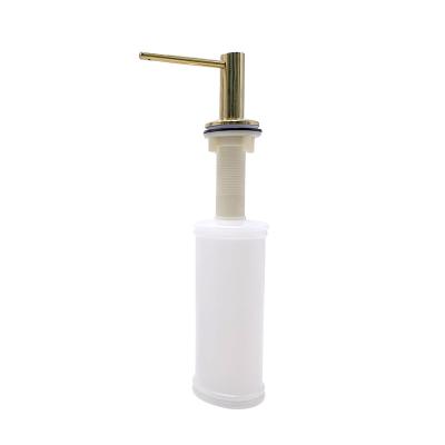 China Modern Kitchen Gold Stainless Steel Liquid Soap Dispenser With Plastic Bottle Manual Foam Soap Dispenser for sale