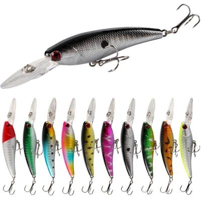 China ABS 10 Colors Bait Lure Hooks Artificial Hard Minnow Fishing Lures for sale