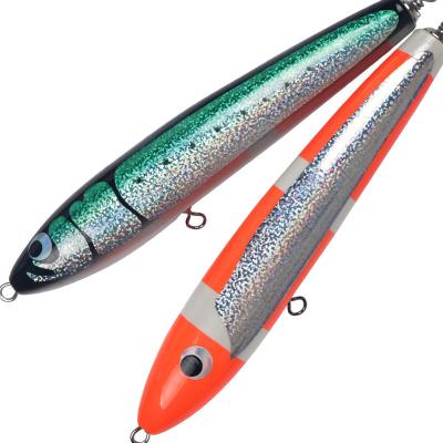 China Large Wooden Fishing Tuna Pencil Lure YJ38 Saltwater Fish Boat Underbait 120g 22cm Peche Fish for sale