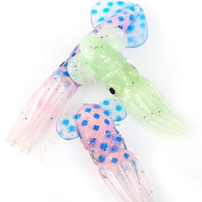 China Squid Octopus Lure PVC 7cm Luminous Soft 10cm Bait Skirt Fishing Lure YJ84 for sale