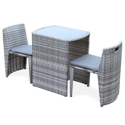 China UV-Resistant Hot Deal Outdoor Rattan Kids Dining Set With Glass for sale