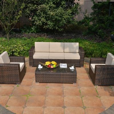 China Fashion and comfortable outdoor rattan sofa set furniture terrace sofa set villa sofa set for sale