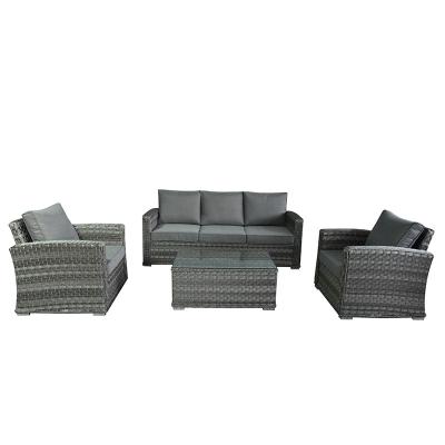 China Modern Outdoor Living Room 4pieces Rattan Sofa Set High End By Factory for sale