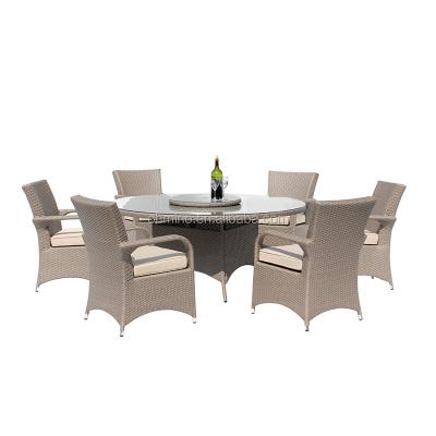 China New design plastic dining table dining round table and chairs set by factory for sale