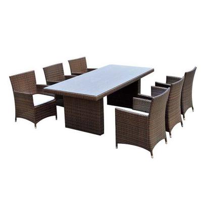 China Scandinavian rattan metal and glass outdoor garden furniture for dining for sale