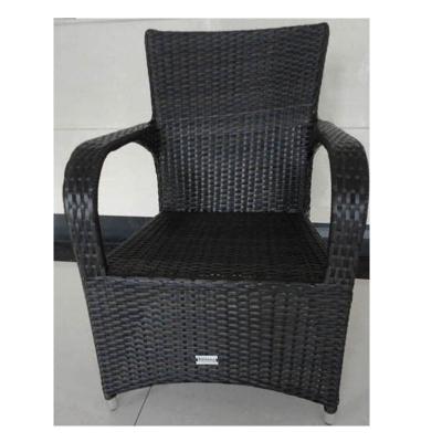 China Traditional Outdoor Cane Iron Pipe Flat Garden Dining Armchair For Garden Furniture for sale