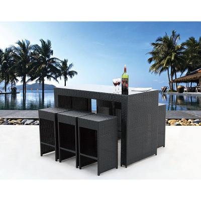 China Fashion and 2020 hot sale comfortable wicker bar set and base table patio furniture manufacturer for sale