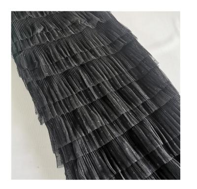 China Breathable Latest Designs Polyester Fabric Wholesale Custom Color Fashionable Layered Layered Lace Fabric for sale