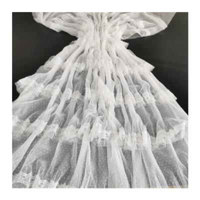 China Fashion Breathable Wholesale Design Multiple Layers Tulle Ruffle Cake Topper Fabric For Wedding Dress Or Tutus for sale