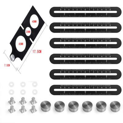 China Durable Multi Angle Measuring Gauge Ruler Aluminum Alloy Six Times Ruler Tile Hole Location Finder for sale